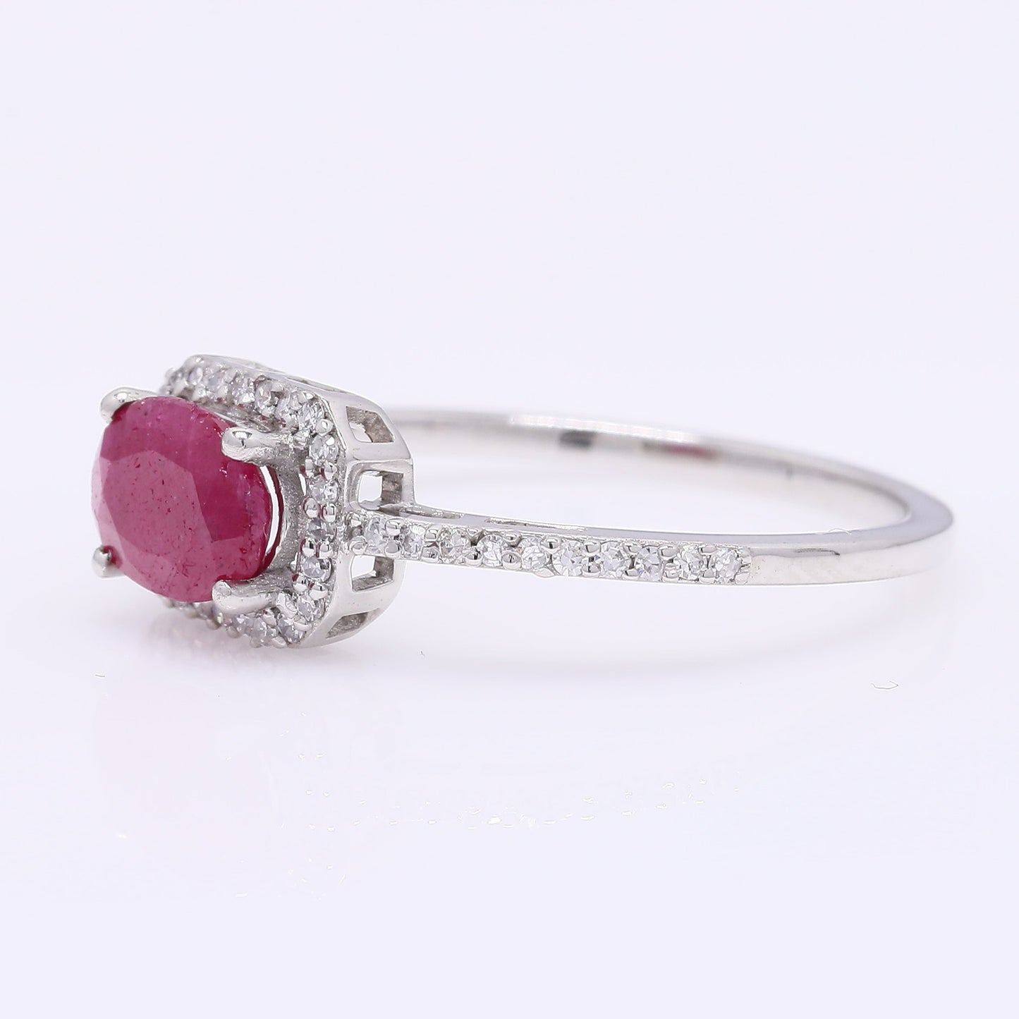 1.10 Ct Oval Mixed Cut Natural Ruby 950 Platinum Ring