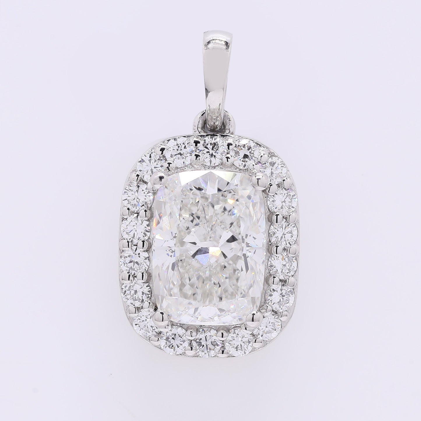2.28 Ct Cushion Modified Brilliant Lab Grown Diamond 950 Platinum Pendant