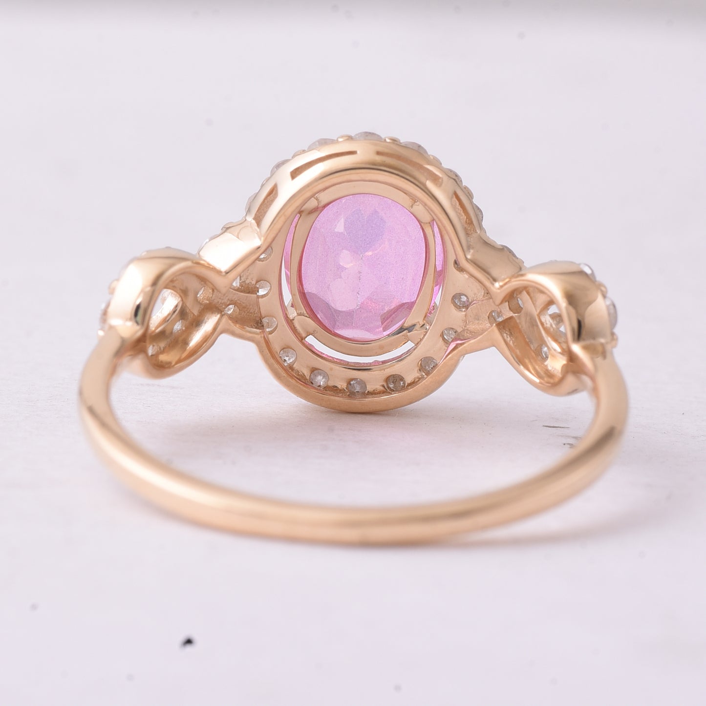 1.91 Ct Oval Pink Topaz 9K Gold Ring