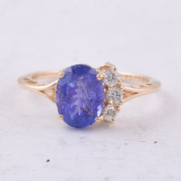 2.63 Ct Oval Natural Tanzanite 14K Gold Ring