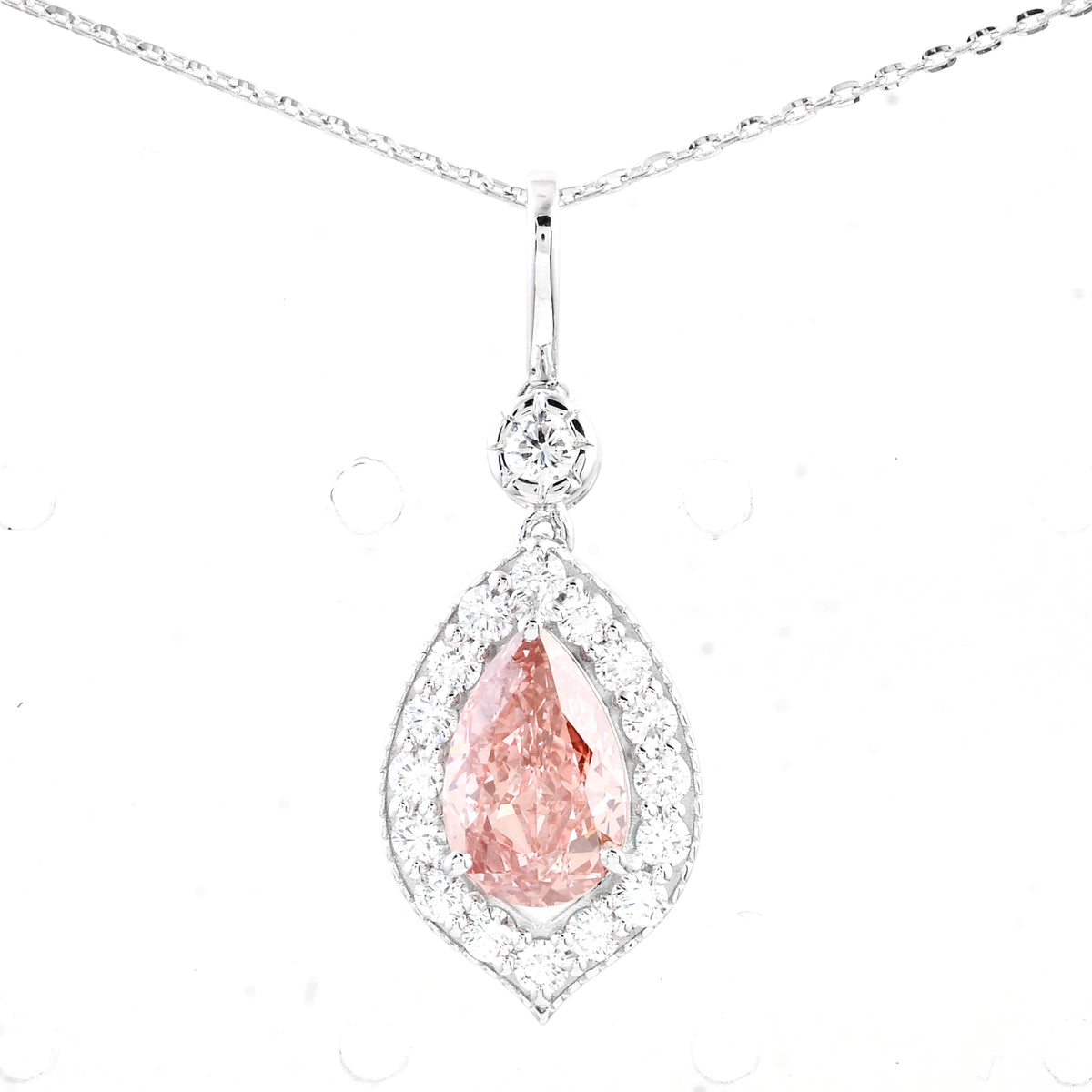 2.04 Carats Pink Lab Grown Diamond 14K Gold Pendant