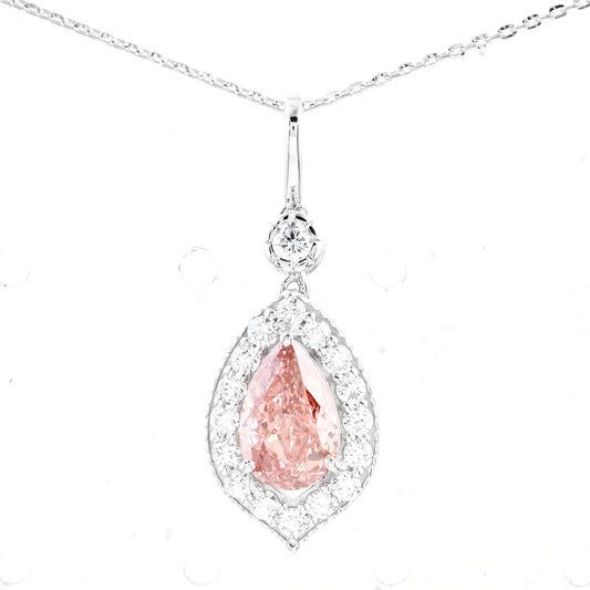 2.04 Carats Pink Lab Grown Diamond 14K Gold Pendant