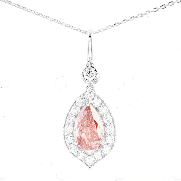 2.04 Carats Pink Lab Grown Diamond 14K Gold Pendant