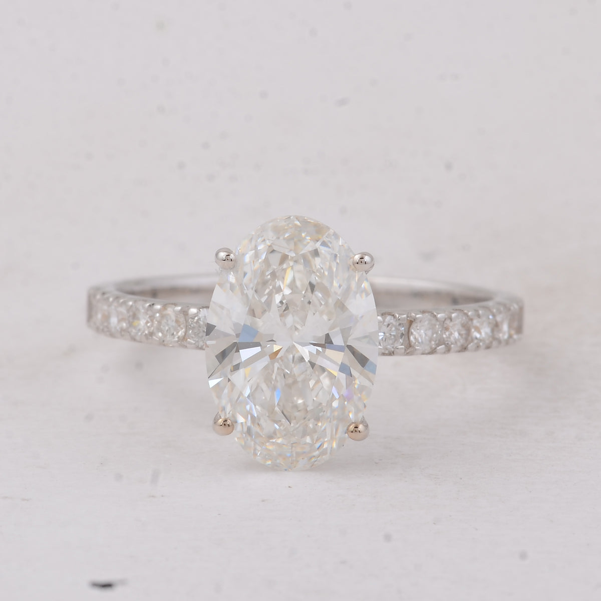 3.41 Carats Lab Grown Diamond 14K Gold Ring