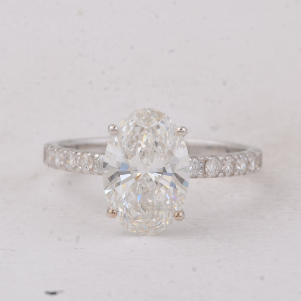 3.41 Carats Lab Grown Diamond 14K Gold Ring
