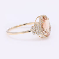 2.41 Ct Oval Mixed Cut Natural Plagioclase Feldspar Sunstone 14K Gold Ring