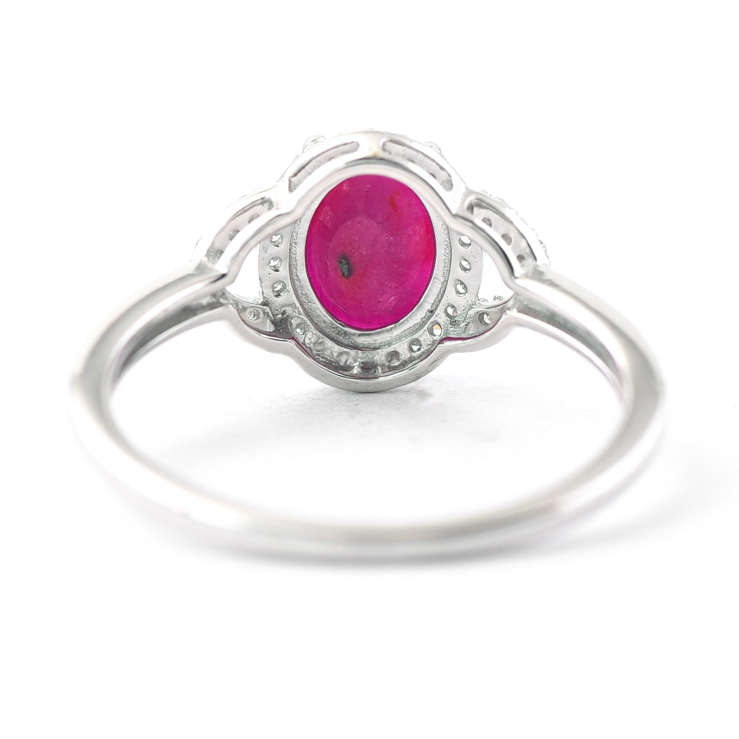 1.51 Ct Oval Mixed Cut Natural Ruby 950 Platinum Ring