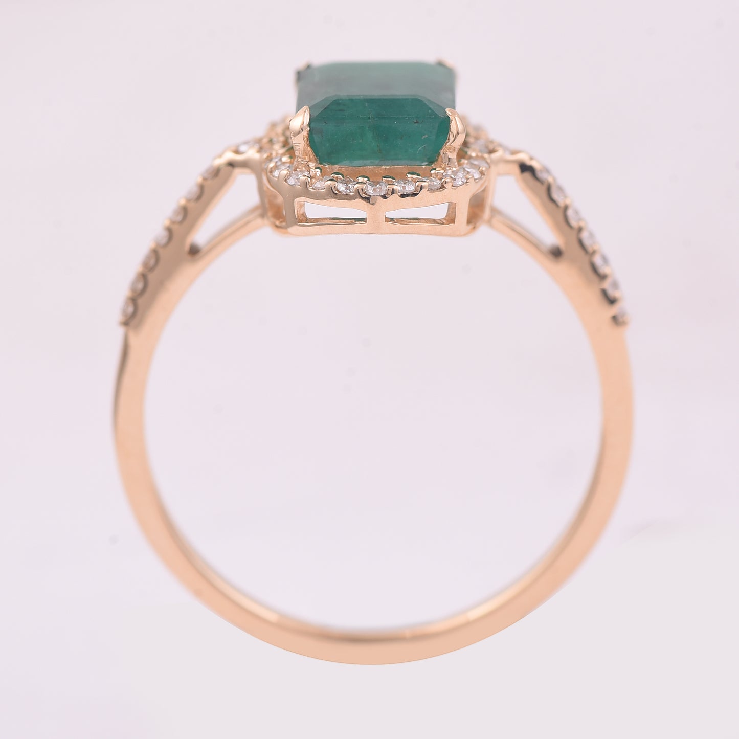1.24 Ct Octagon Emerald 14K Gold Ring