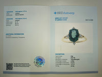 2.89 Ct Cushion Natural Apatite 14K Gold Ring