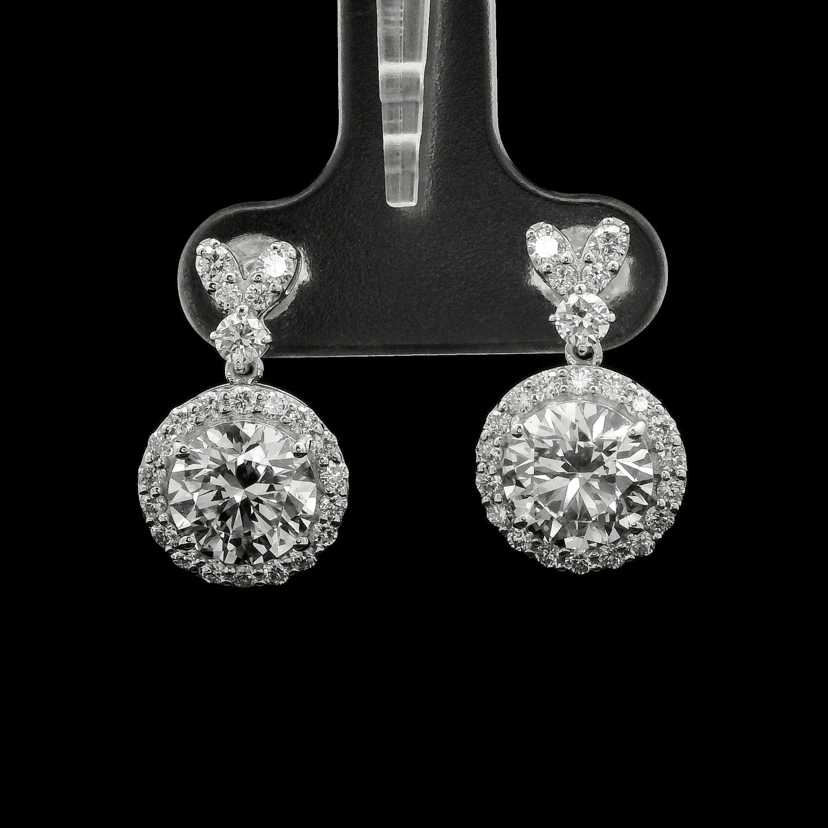3.66 Carats Lab Grown Diamond 14K Gold Earrings