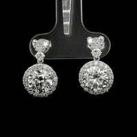 3.66 Carats Lab Grown Diamond 14K Gold Earrings
