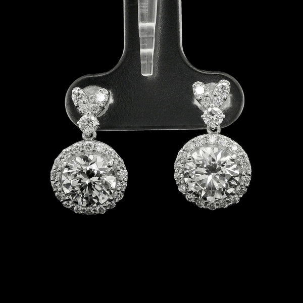 3.66 Carats Lab Grown Diamond 14K Gold Earrings