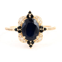 2.87 Ct Oval Sapphire 14K Gold Ring