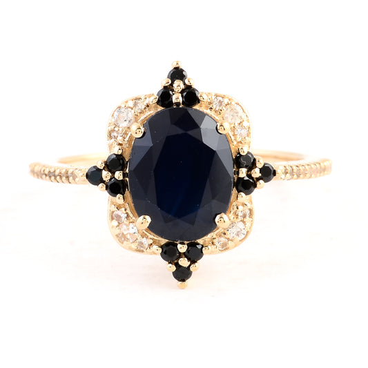 2.87 Ct Oval Sapphire 14K Gold Ring