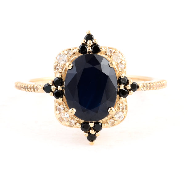2.87 Ct Oval Sapphire 14K Gold Ring