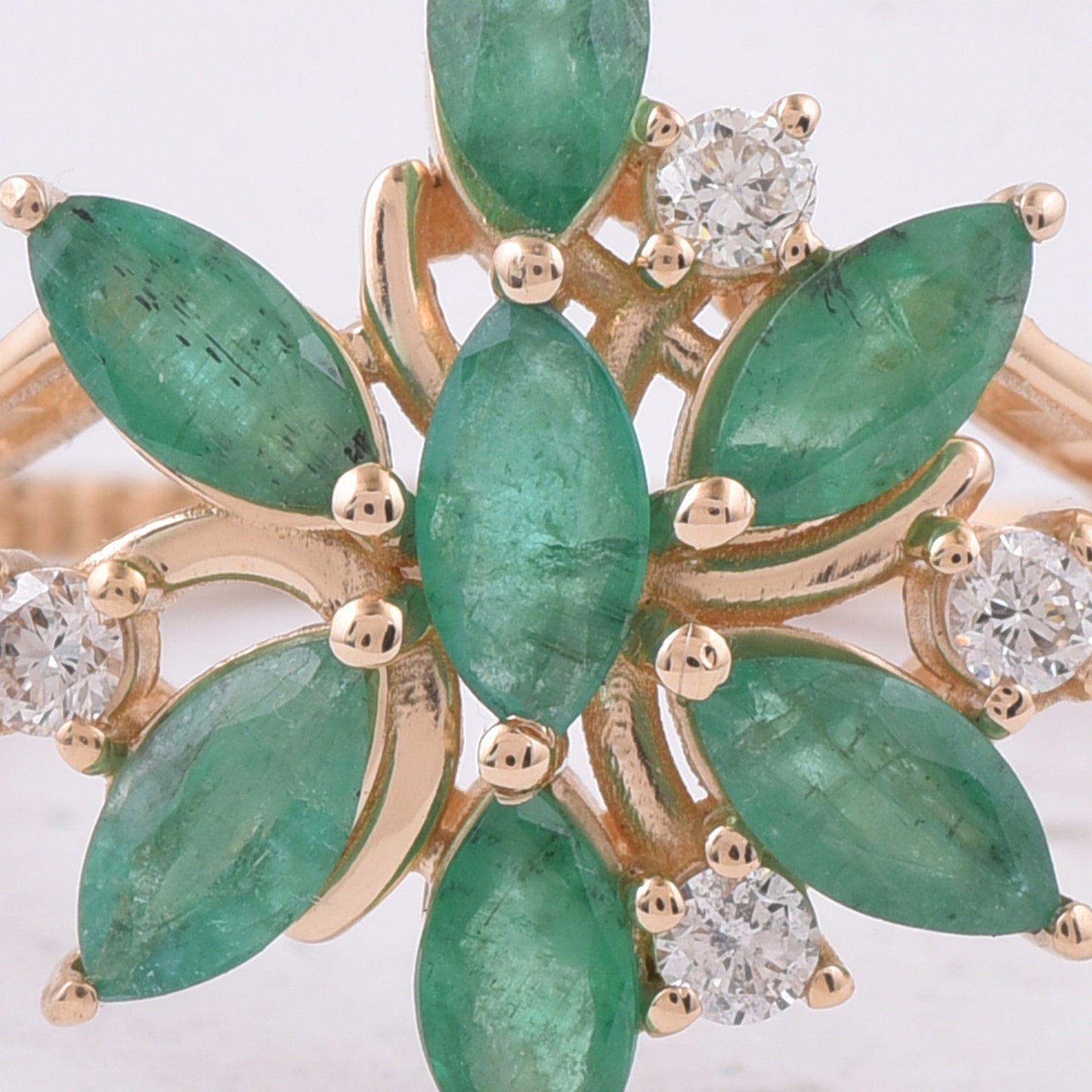 1.16 Ct Marquise Natural Emerald 14K Gold Ring