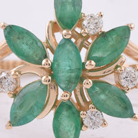 1.16 Ct Marquise Natural Emerald 14K Gold Ring