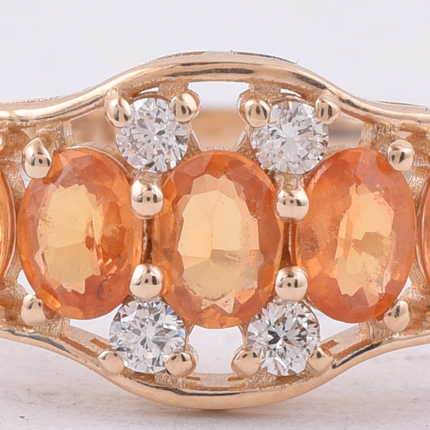 1.12 Ct Oval Natural Orange Sapphire 14K Gold Ring