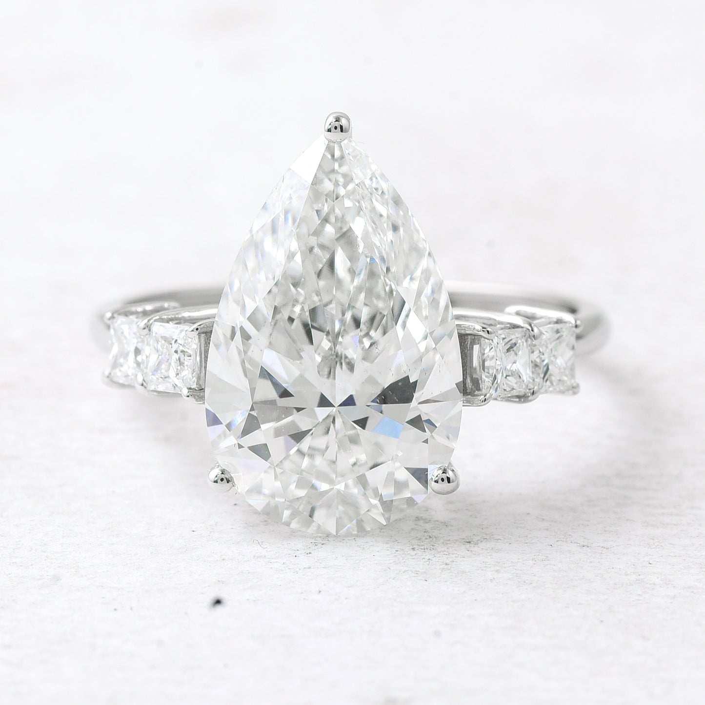 5.17 Ct Pear Lab Grown Diamond 14K Gold Ring