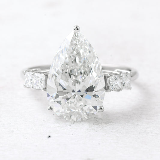 5.17 Ct Pear Lab Grown Diamond 14K Gold Ring