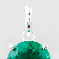 3.46 Ct Round Green Topaz, 925 Sterling Silver Pendant