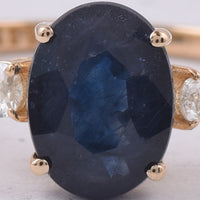 2.02 Ct Oval Natural Sapphire 14K Gold Ring