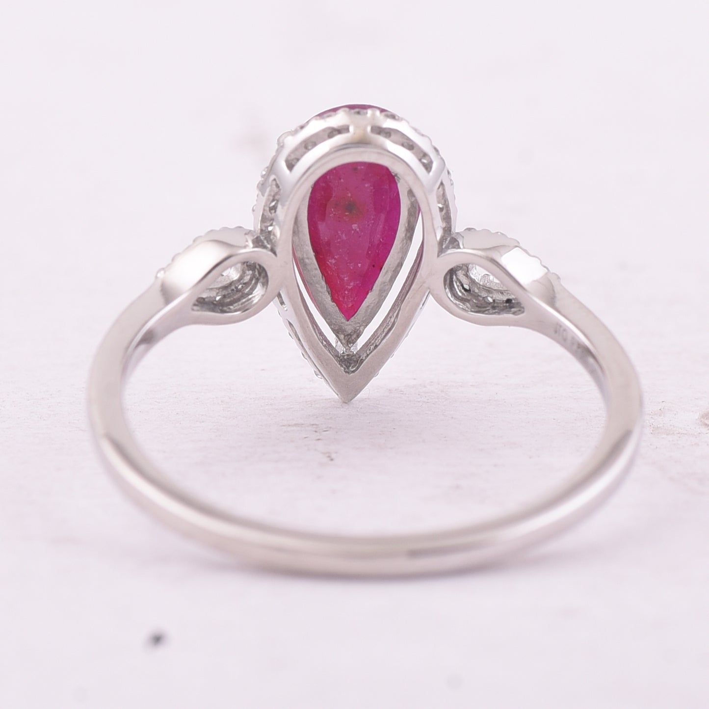 1.35 Ct Pear Mixed Cut Natural Ruby 950 Platinum Ring