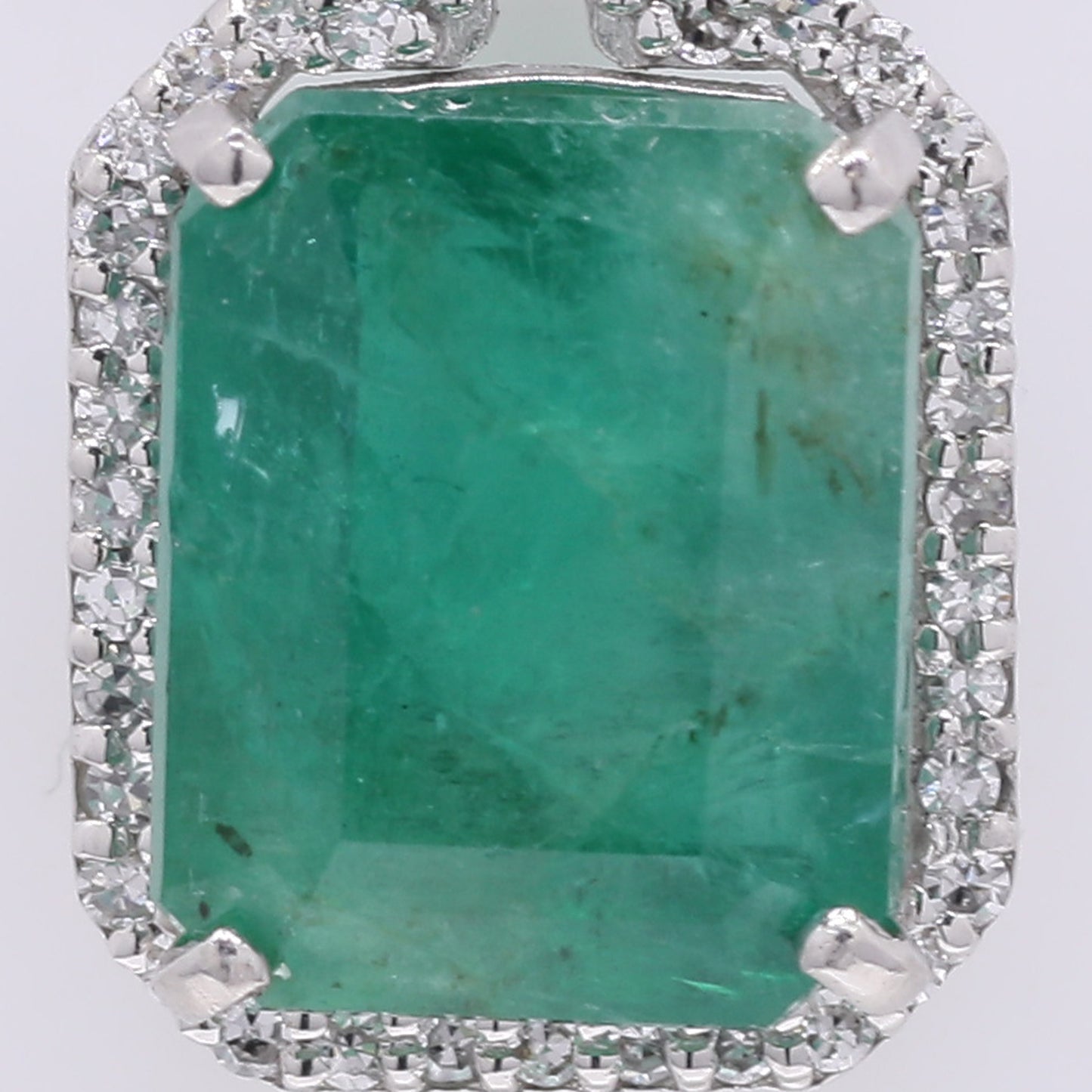 3.63 Ct Octagon Step Cut Natural Emerald 950 Platinum Pendant