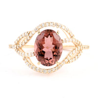 2.04 Ct Oval Mixed Cut Natural Tourmaline 14K Gold Ring