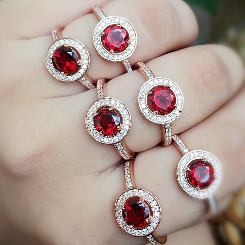 Garnet 925 Sterling Silver Ring