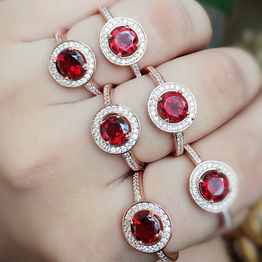 Garnet 925 Sterling Silver Ring