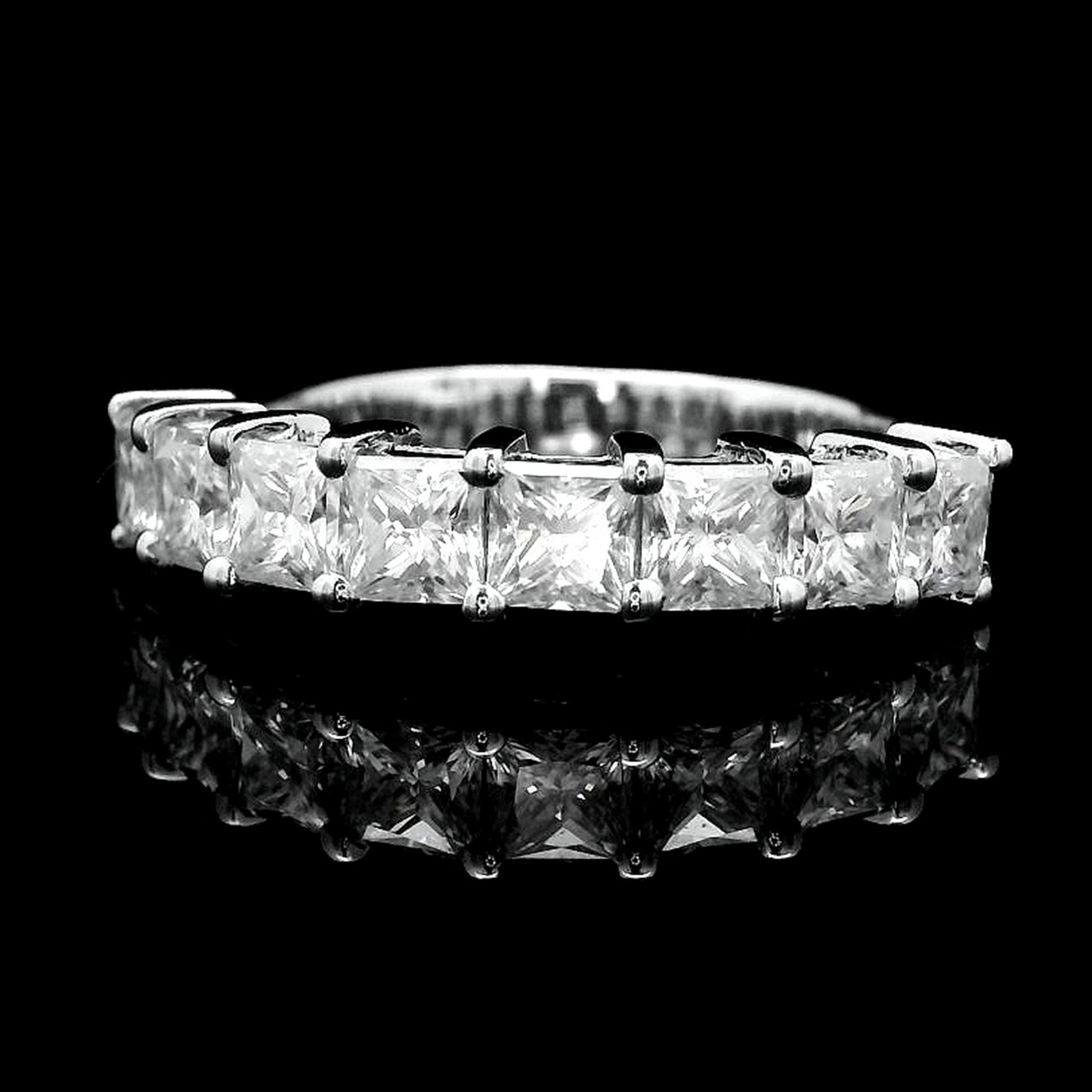 1.88 Ct Square Moissanite 925 Sterling Silver Ring