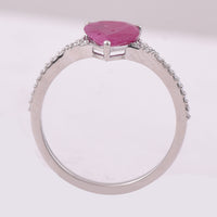 1.69 Ct Pear Mixed Cut Natural Ruby 950 Platinum Ring