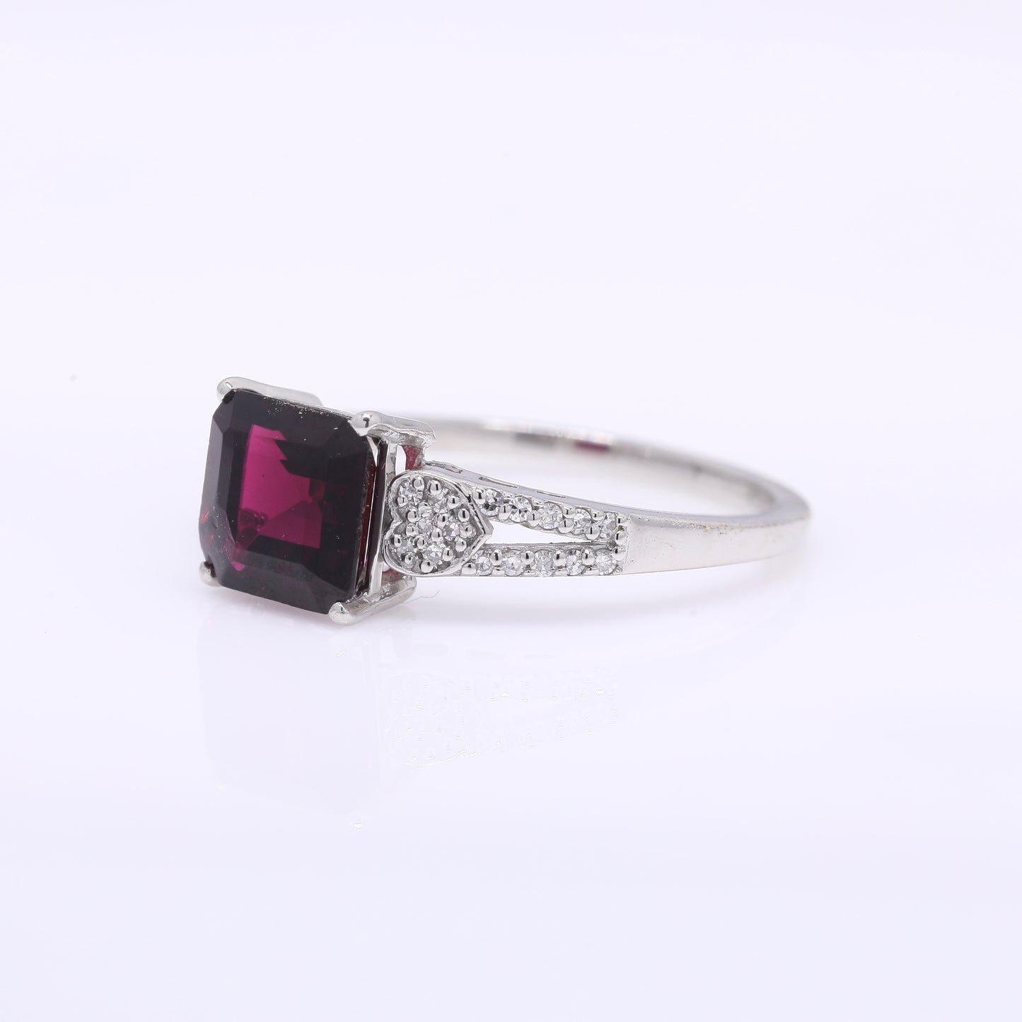 1.72 Ct Octagon Step Cut Natural Rubellite 950 Platinum Ring