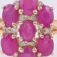1.83 Ct Oval Natural Ruby 14K Gold Ring