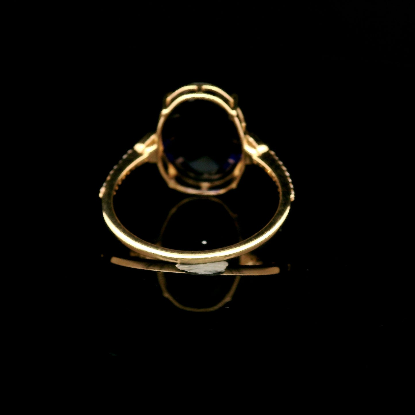 4.29 Ct Oval Mixed Cut Lab Grown Sapphire 14K Gold Ring