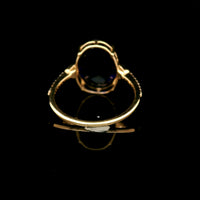 4.29 Ct Oval Mixed Cut Lab Grown Sapphire 14K Gold Ring