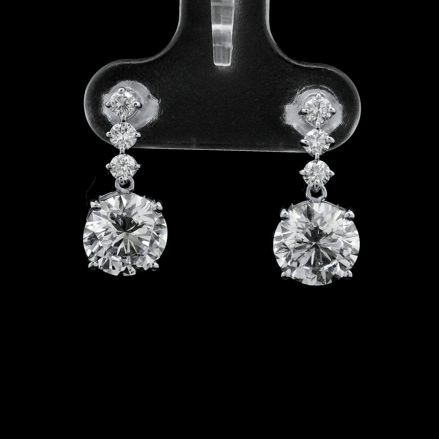 3.45 Ct Round Lab Grown Diamond 14K Gold Earrings