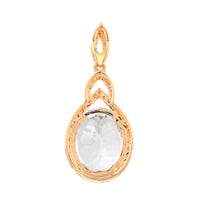 3.01 Ct Oval Mixed Cut Natural Aquamarine 14K Gold Pendant