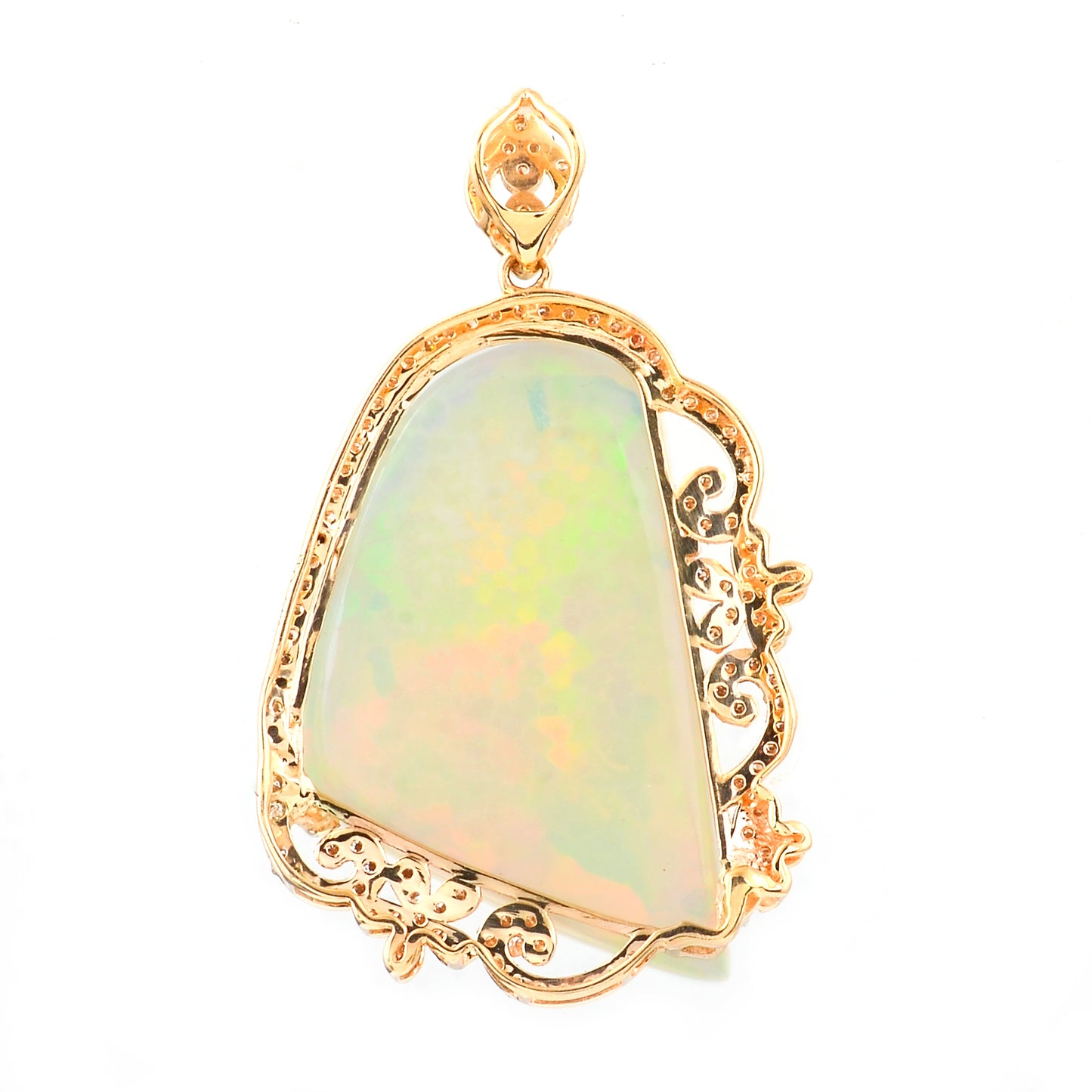 19.78 Ct Fancy Natural Opal 14K Gold Pendant