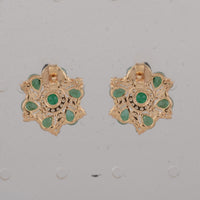 2.71 Ct Round Emerald 14K Gold Earrings