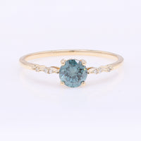 0.52 Ct Round Blue Diamond 14K Gold Ring