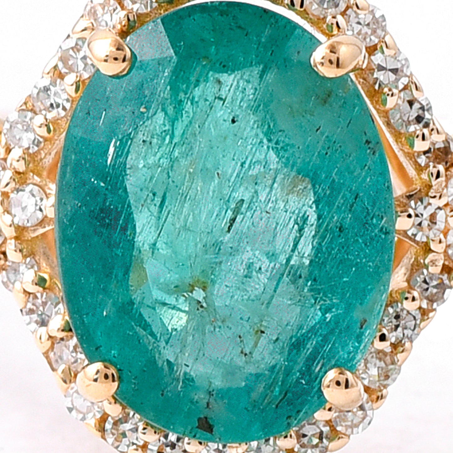1.94 Ct Oval Mixed Cut Natural Emerald 14K Gold Ring