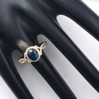 1.75 Ct Oval Mixed Cut Natural Sapphire 14K Gold Ring