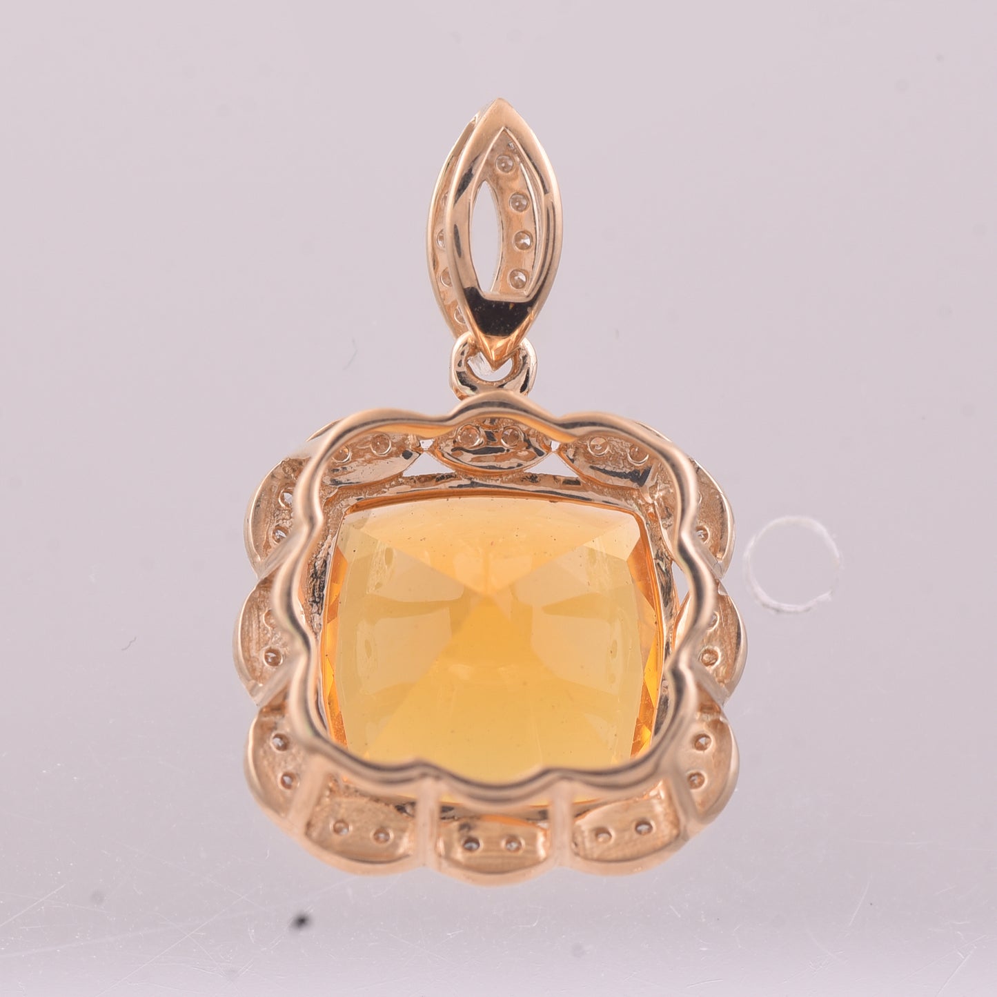 2.69 Ct Cushion Mixed Cut Natural Fire Opal 14K Gold Pendant
