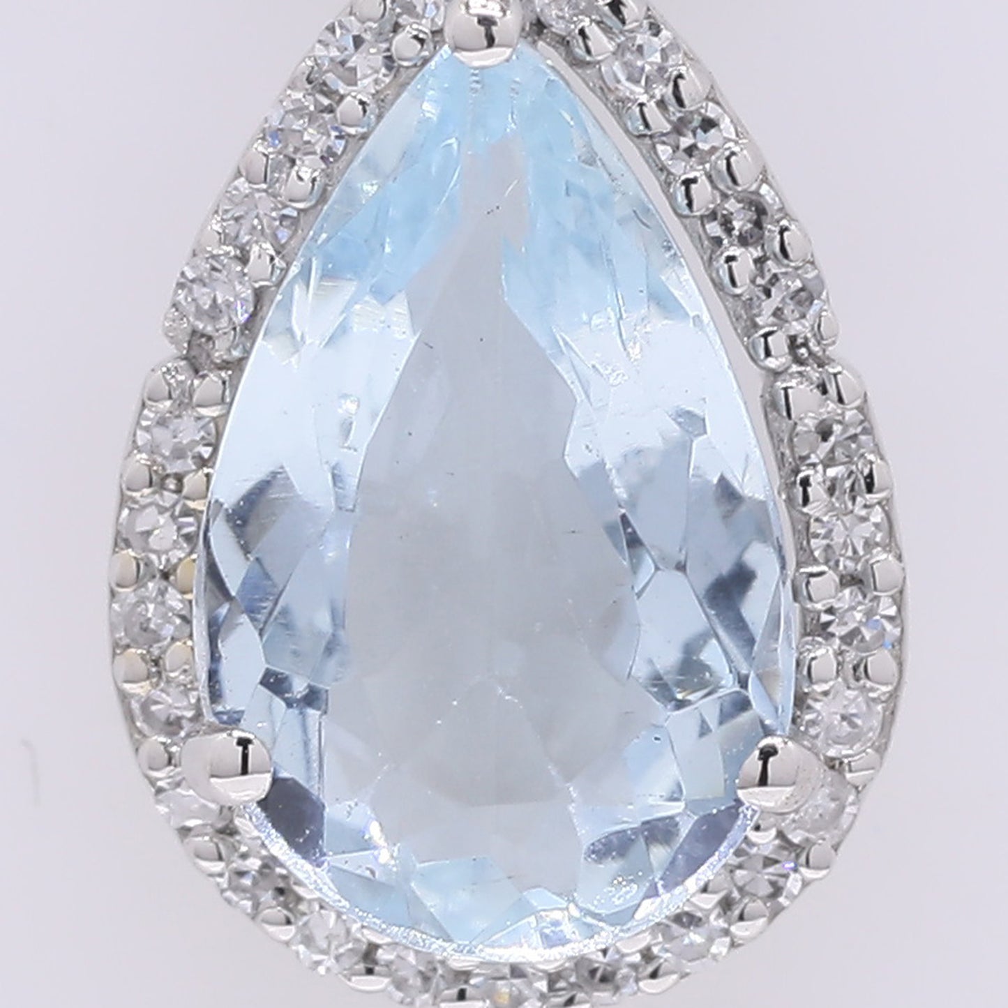 1.46 Ct Pear Mixed Cut Natural Aquamarine 950 Platinum Pendant