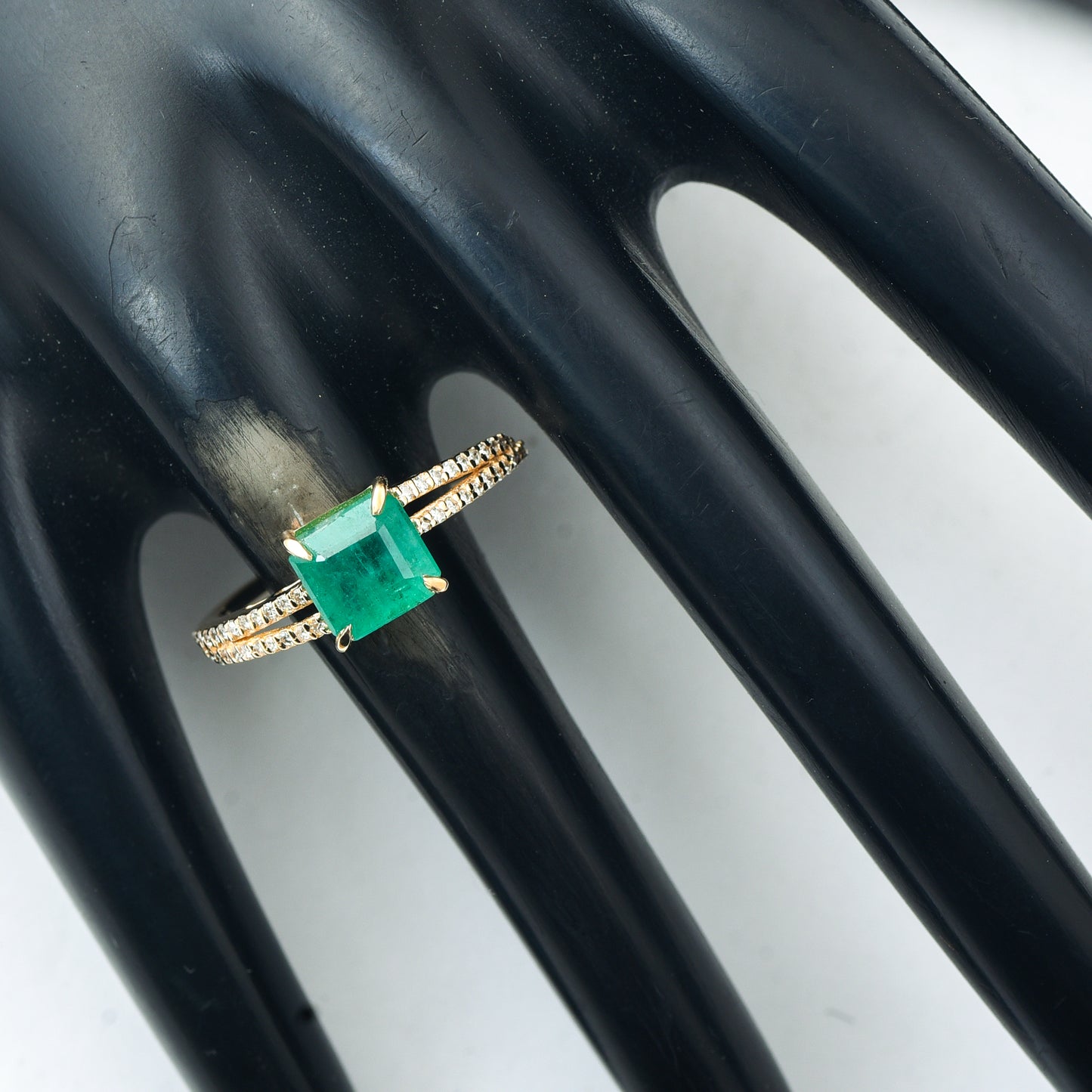 1.71 Ct Octagon Step Cut Natural Emerald 14K Gold Ring