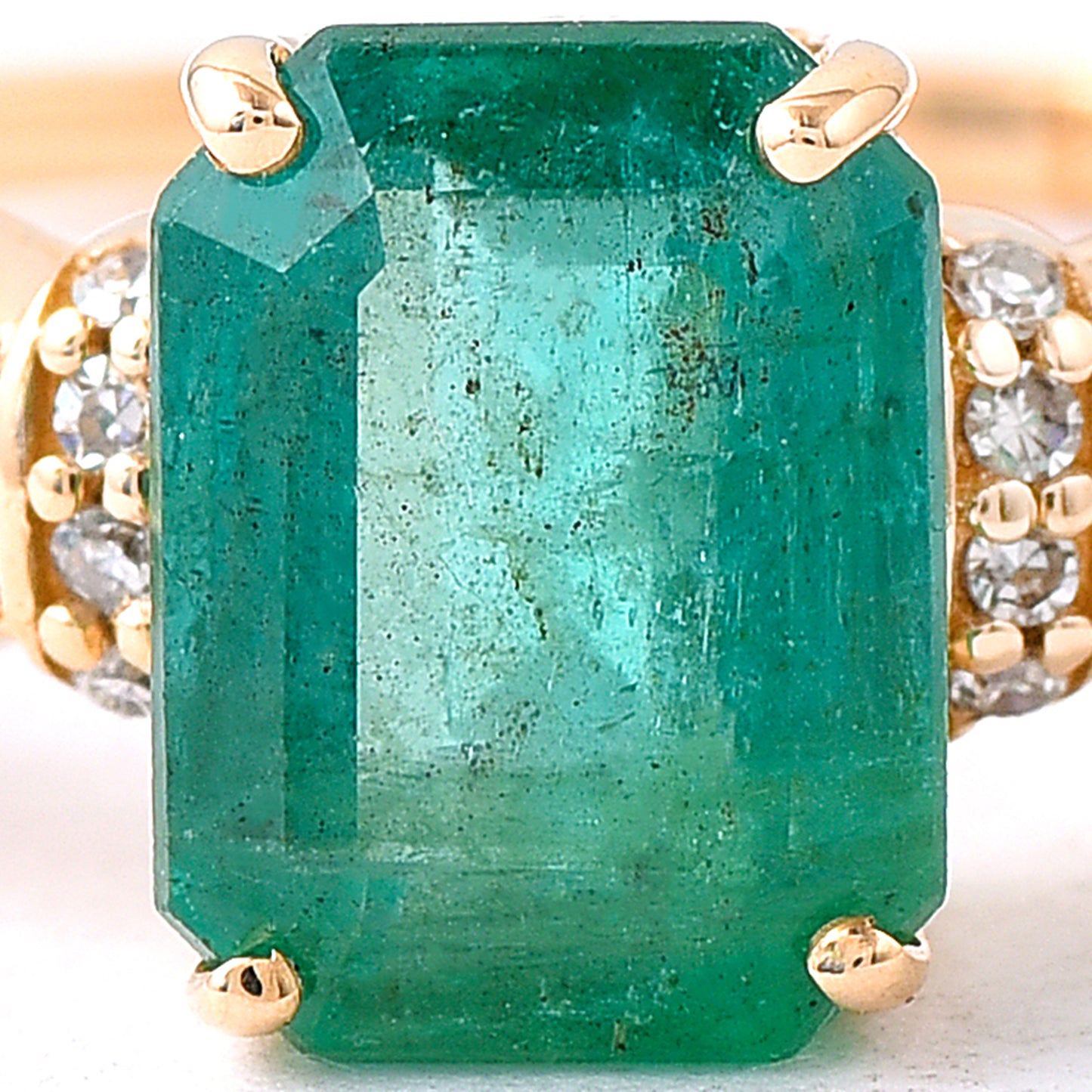 1.53 Ct Octagon Step Cut Natural Emerald 14K Gold Ring