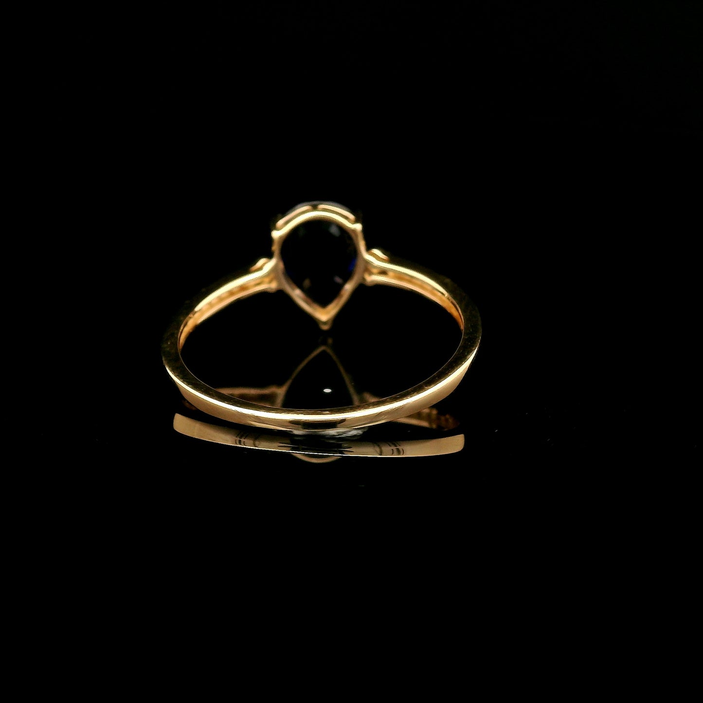 1.50 Ct Pear Mixed Cut Lab Grown Sapphire 14K Gold Ring