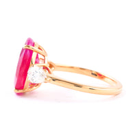 8.14 Ct Oval Ruby 18K Gold Ring